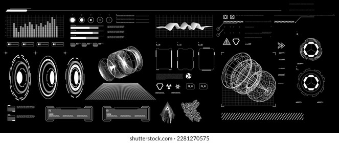 elemento de forma futurista HUD, GUI, ciencia ficción, ciberpunk, retrofuturismo, concepto, elemento abstracto de vaporwave	
