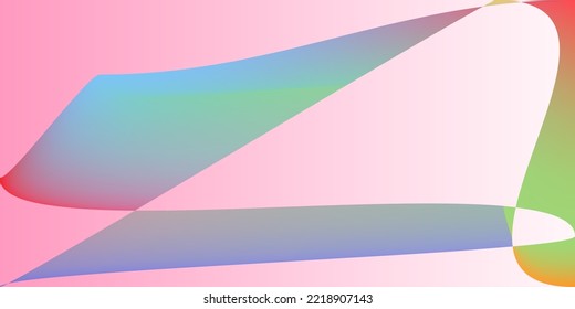 Futuristic Shape Neon Dynamic Modern Design. Minimal Color Fluid Rainbow Multicolor Gradient Mesh. Technology Psychedelic Modern Pastel Illustration. Layers Smooth Digital Pink Original Background.