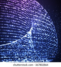 Futuristic shape of particles array. Digital Futuristic Concept for Abstract Design.