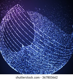 Futuristic shape of particles array. Digital Futuristic Concept for Abstract Design.