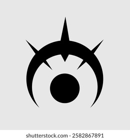 A futuristic, sharp, and abstract logo with a spiked circular design. Perfect for gaming, technology, cybersecurity, esports, and branding. Bold and minimalistic digital vector emblem