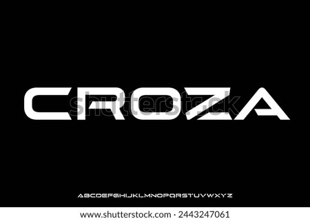 Futuristic sharp sans serif alphabet display font vector. Strong modern typeface