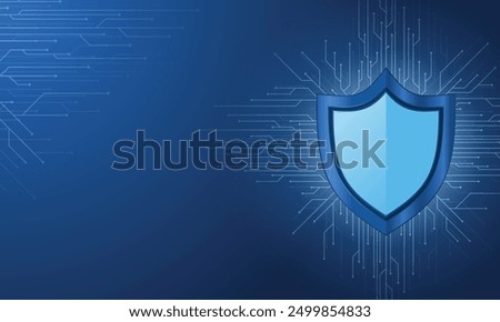 Futuristic shield protection. Shield symbol. Concept of internet privacy or cyber protection or antivirus. Vector illustration