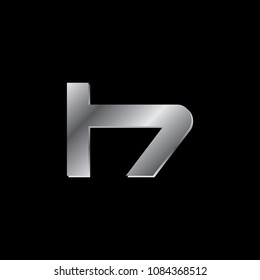 futuristic silver letter h