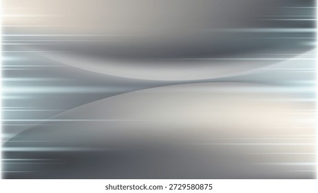 fundo metálico prata futurista com curvas suaves e linhas de movimento brilhantes para apresentações corporativas de alta tecnologia ou sites digitais modernos
