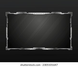 Cámara web de plata futurista superposición de pantalla de video en vivo