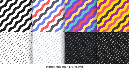 Futuristic simple color pattern. Minimal wave background design in flat style, vector.
