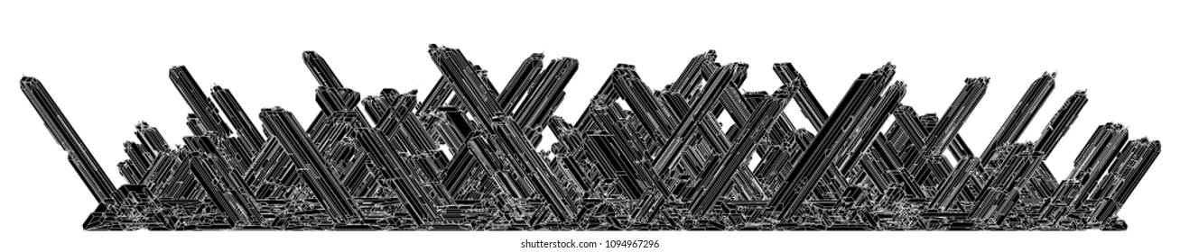 Futuristic Skew Megalopolis City Of Skyscrapers Vector 76. Panoramic landscape view. 