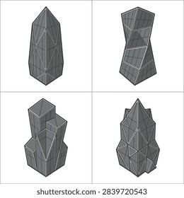 Futuristic skyscraper tower architectural design concepts.