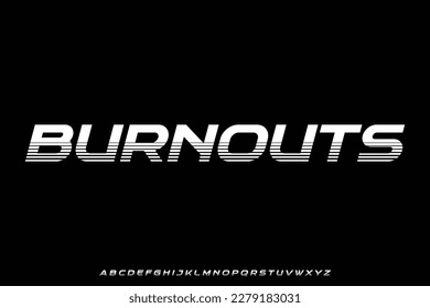 Futuristic slant display font vector