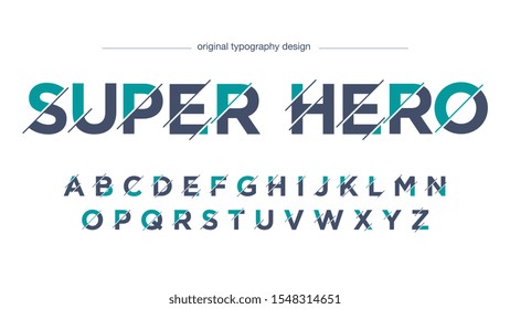 Futuristic Sliced Green Artistic Font Typography Design