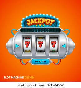 Futuristic slot machine illustration