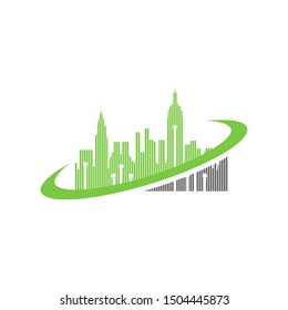 Futuristic smart city Logo design . Creative idea Future city Logo. The city of the future