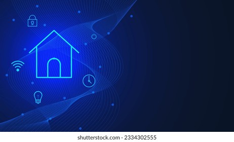 Concepto futurista de tecnología de hogar inteligente. Diseño de fondo de tecnología digital moderna. Ilustración vectorial.