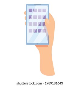 Icono futurista del smartphone. Caricatura del icono del vector Futurista del smartphone para diseño web aislado en fondo blanco