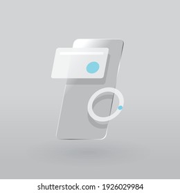 Futuristic smartphone shape with graphic features. 