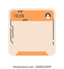 Futuristic social media mock up. Colorful social media frame interface.