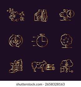 Pacote de ícones de gradiente flexível futurista

