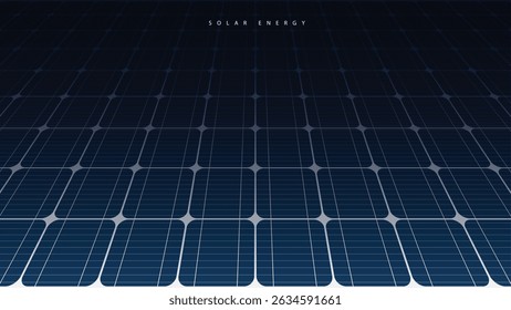 Futuristic solar panel technology background with digital grid lines and glowing blue energy for clean, renewable power concepts and innovation in green energy systems. vector design.