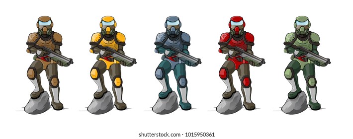 Futuristic Soldiers Vector EPS10