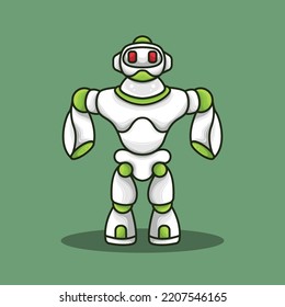 futuristic and sophisticated cool robot humanoid icon mascot logo design