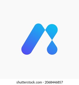 A futuristic, sophisticated and techy AI letter logo. A simple but eye-catching logo. A logo that is very suitable for technology companies such as cryptocurrencies, internet, computers, etc.