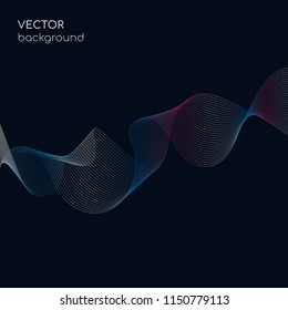 Futuristic sound spectrum wave. Gradient color transition dynamic abstract background for graphic design.