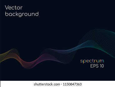 Futuristic sound spectrum wave. Gradient color transition dynamic abstract background for graphic design.