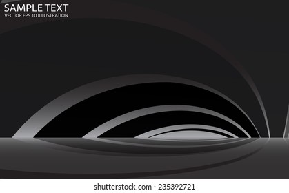 Futuristic space abstract vector background - Vector dark abstract reflected background illustration