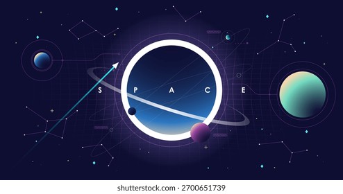 Concepto de espacio futurista para el diseño de folletos y presentaciones, con una estética limpia y mínima.