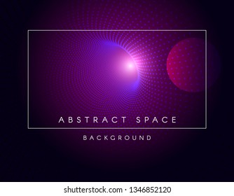 Futuristic space concept design. Abstract interstellar transition. Illustration of the future of technology. Cosmonautics Day poster