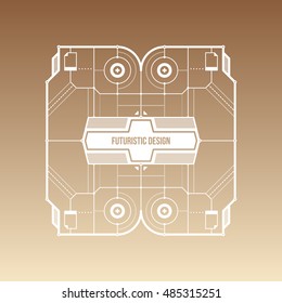 Futuristic space design, levitating on gradient background. Useful for covers, prints and advertising.