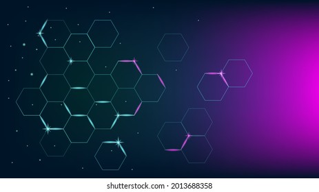 Futuristic Space Hexagon Cell Network