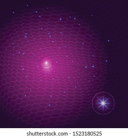 Futuristic space hexagon design background, stock vector