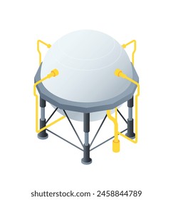 Futuristic space probe on a white background, concept of space exploration. Isometric vector illustration isolated on white background