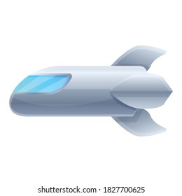 Futuristisches Raumschiff Symbol. Cartoon des futuristischen Raumschiffes Vektorsymbol für Webdesign einzeln auf weißem Hintergrund