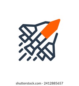 Ilustración de iconos de vectores de diseño de naves espaciales futuristas