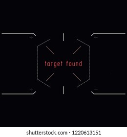 Futuristic spaceship HUD Display. Digital user interface screen. Interactive target capture system. Vector illustration