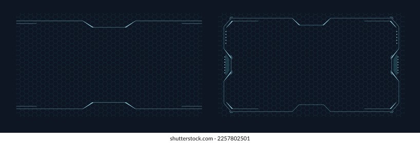 Futuristisches Raumschiff-HUD-Interface-Konzept. Set für Bildschirmelemente aus Rahmenfenstern. Innovation, Cyberspace-Hintergrund.