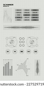 Futuristic spaceship HUD interface concept. Abstract technology controls, progression bar, circle. Innovation cyberspace background.