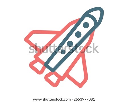 A futuristic spaceship outline design. Simple, clean vector illustration of a spacecraft ready for interstellar travel.