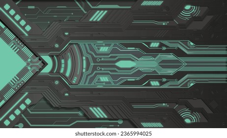 Futuristic spaceship themed circuit board, vector file