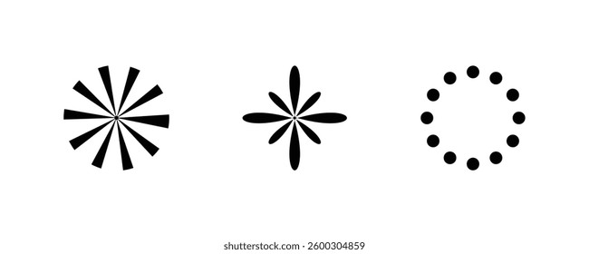 futuristic sparkle icons collection. Set of star shapes. Abstract cool shine effect sign vector design. Templates for design, posters, projects, banners, logo, and business cards