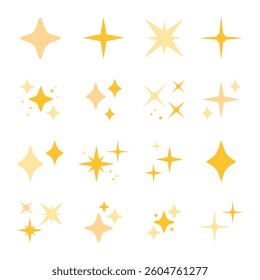 futuristic sparkle icons collection. Set of star shapes. Abstract cool shine effect sign vector design. Templates for design, posters, projects, banners, logo, and business cards