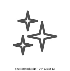Futuristic sparkle related icon outline and linear vector.