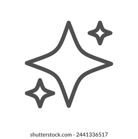 Futuristic sparkle related icon outline and linear vector.