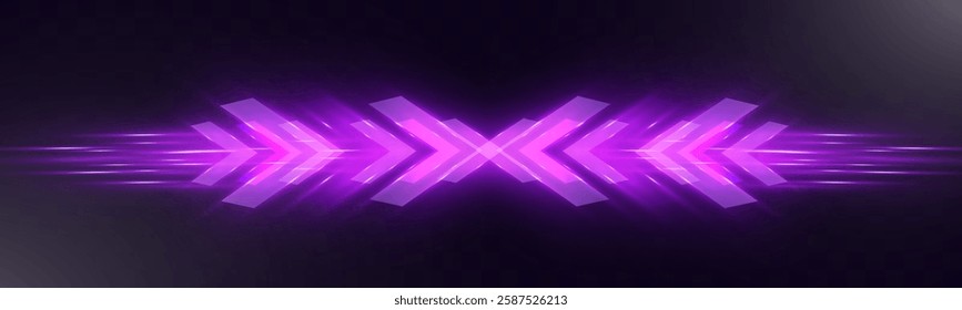 Futuristic speed background with glowing arrows and motion blur. digital abstract technology concept with fast moving elements.