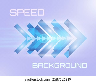 Futuristic speed background with glowing arrows and motion blur. digital abstract technology concept with fast moving elements.