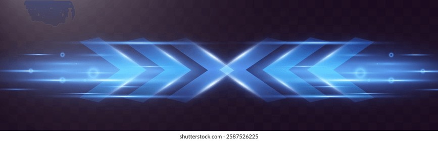 Futuristic speed background with glowing arrows and motion blur. digital abstract technology concept with fast moving elements.