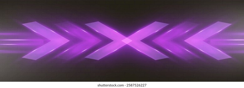 Futuristic speed background with glowing arrows and motion blur. digital abstract technology concept with fast moving elements.